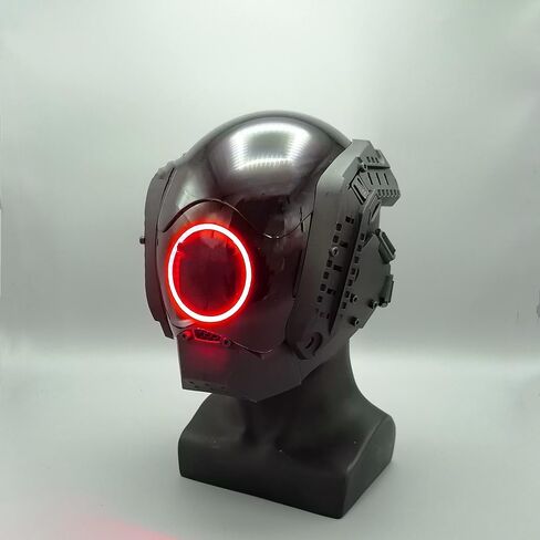 Black Punk Mask with Kit Rail on Sides LED Light up Punk Mask Cosplay for Men Futuristic Halloween Costume Mask in Saudi Arabia