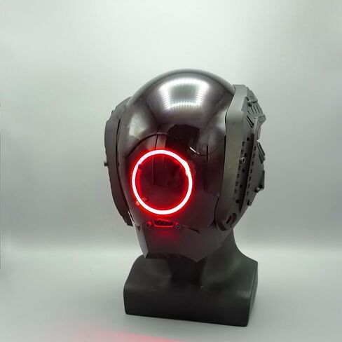 Black Punk Mask with Kit Rail on Sides LED Light up Punk Mask Cosplay for Men Futuristic Halloween Costume Mask in Saudi Arabia