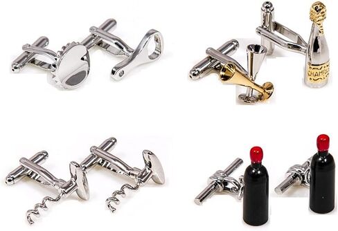 MRCUFF نادل النادل الساقي بار الجزار شريحة لحم البقر الشيف 4 أزواج أزرار الأكمام في علبة هدية العرض وقماش تلميع in Kuwait