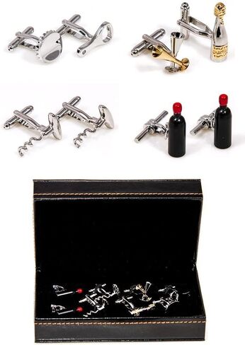 MRCUFF نادل النادل الساقي بار الجزار شريحة لحم البقر الشيف 4 أزواج أزرار الأكمام في علبة هدية العرض وقماش تلميع in Kuwait