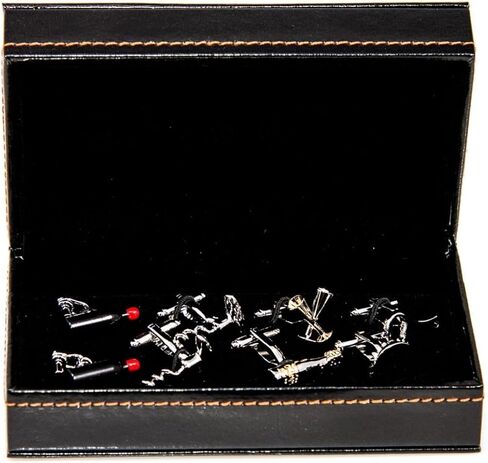 MRCUFF نادل النادل الساقي بار الجزار شريحة لحم البقر الشيف 4 أزواج أزرار الأكمام في علبة هدية العرض وقماش تلميع in Kuwait