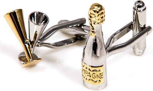 MRCUFF نادل النادل الساقي بار الجزار شريحة لحم البقر الشيف 4 أزواج أزرار الأكمام في علبة هدية العرض وقماش تلميع in Kuwait