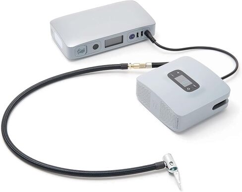 HALO Bolt ACDC Max with Air Compressor, Car Jump-Starting Portable Power Bank & Phone Laptop Charger with Interchangeable Air Nozzles, Silver Metallic (HALO-Bolt-ACDC-MAX+DC) in Saudi Arabia