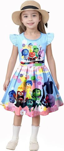 Toddler Girls Fashion Dresses Kids Graphic Dress Princess Outfit Party Birthday Gift in Saudi Arabia