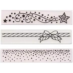 WooYangFun 3PCS Star Line Merry Christmas Background Snow Fall Embossing Folders for Card Making and DIY Scrapbooking Craft Template Mold Photo Album Decor 15x3cm