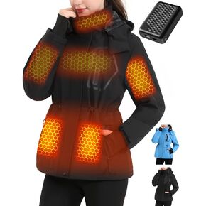 Wulcea Graphene Heated Jacket For Women 12V 18400mAh Fast Charge With Large Capacity