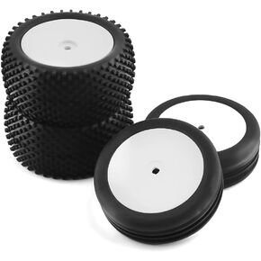 4PCS 1/10 Off Road Tires Front and Rear Tires& 12mm Hex Hub Foam Inserts for Serpent Spyder SRX2 SRX4,XRAY XB2,Tekno EB410,yokomo yz4,Tamiya TD4 TT-02B DF-02