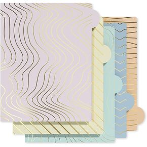 Y YOMA Rose Gold 3 Ring Binder Dividers with Tabs Letter Size Cute Paper Binder Tabs Dividers Decorative Binder Index Dividers for Office School Home with 1/5-Cut Tabs, Dot Design (5 Sheets)