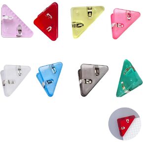 40 Pcs Corner Paper Clip Triangle Book Page Corner Clips, Triangular Transparent File Corner Clip for Students Reading Plastic Page Markers Clips Assorted (Multicolor)