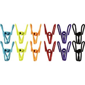 24 Pack Multi Purpose Vinyl Colorful 2-1/4" Bag Clips, All Purpose Wire Clips Assorted Primary Colors by Black Duck Brand(24)