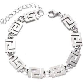Silver Titanium Bracelet Personality Bracelet Echo Letter Titanium Steel Bracelet Personality Men's Bracelet Titanium Steel Silver Stainless Steel Men's Bracelet Hip Hop Bracelet Accessories