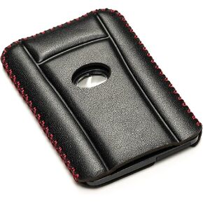 Vitodeco Leather Keyless SMARTACCESS Key Card Case Compatible with Lexus LX570, Lexus LS460, Lexus ES, Lexus LX600 2016 - 2024 (Card, Black/Red)