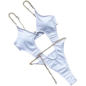 Sexy One Piece Triangle Swimsuit in Polyester and Spandex for Women by Brand