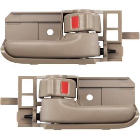 مجموعة مقابض الأبواب الداخلية متوافقة مع 2003-2008 Toyota Corolla، 2005-2015 Toyota Tacoma، 2003-2008 Pontiac Vibe، الأمامي أو الخلفي، جانب السائق والراكب باللون البيج
