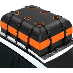 Rooftop Cargo Carrier Bag, 20 Cubic Feet 100% Waterproof Roof Rack Bag for All Top of Car Roof with/Without Luggage Rack - Anti-Slip Mat, Reinforcement Straps, 6 Door Hooks, Luggage Lock