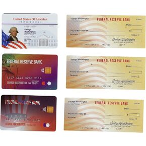 Custom Toys & Hobbies Play Fake Checks Driver’s Licence Credit Cards Looks Like Real but It’s a Toy Great Birthday Gift for Kids Ages 4+ Set of 23 PC’s