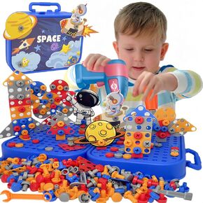 Design and Drill Toy for Boys Age 4-8, 351pc Kids Dinosaur Toy Electric Drill with Toolbox for Boys 4 5 6 7 8 Years Old, Creative Engineering Building Toy, Boys Brithdaty for Age 6-12 in Saudi Arabia