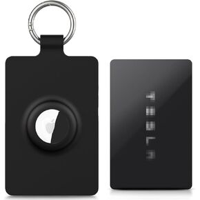 Key Card Holder for Tesla Model 3/Y/S/X/Cybertruck Compatible with AirTag, Silicone Card Key Case Accessories for Tesla