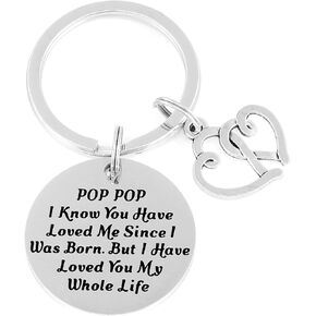 HUTIMY Pop Gifts Keychain Pop Pop For Grandpa Gift Pop Pop Presents Keychain Poppop Jewelry