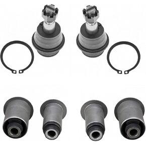TRQ Front Suspension Kit Ball Joint Control Arm Bushing Set Compatible with 2002-2005 Dodge Ram 1500