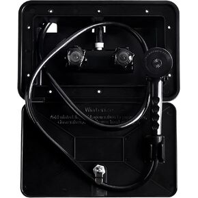 RV Exterior Shower Box Kit with Lock for Outside, Outdoor Non-Metallic RV Accessories for RVs, Fifth Wheels, Motorhomes, Travel Trailers, Campers - Black in Saudi Arabia