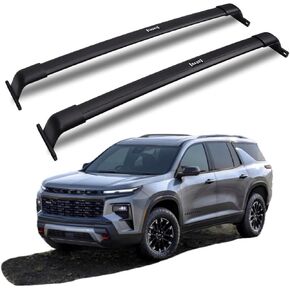 Roof Racks Rail Cross Bars Rail Fit for Chevy Traverse 2018 2019 2020 2021 Aluminum Alloy ONLY Rack Crossbar Black