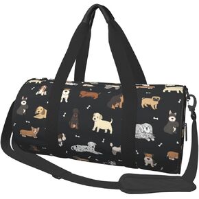Golden Dogs Animal Paws Sports Gym Bag Travel Duffel Bag Shoes Compartment For Men Women Foldable Lightweight Yoga Gym Sports Bag