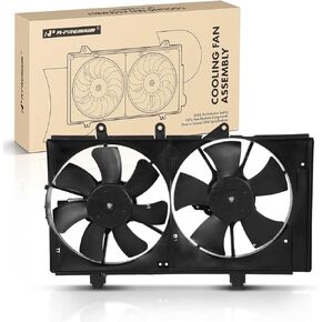 A-Premium Engine Radiator Cooling Fan Assembly Compatible with Select Dodge Models - Neon 2004-2005, L4 2.0L - Automatic Transmission, Replace# 5127521AB, 5019210AA