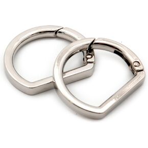 10pcs Metal Spring Key Ring,Spring Snap Hooks Clip Buckle,Flat D Ring for Purses (Gold)