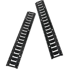 Powder Coated Black 4 PCS E Track Tie Down Rail Kit 3 Foot for Garages Van Trailers Motorcycle Tie Downs ATV Mountings Heavy Loads Up to 2000 lbs