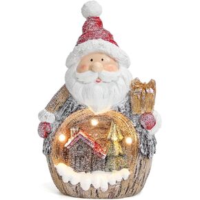 Leekung Santa Claus Christmas Decorations Indoor Home Decor - Christmas Decor with Led Lights Christmas Table Decorations Christmas Figurines Holiday Decorations Battery Operated 6H Timer Xmas Gifts
