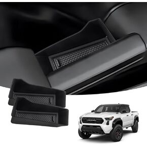 2PCS Car Front Door Handle Storage Box for 2024 Toyota Tacoma Accessories Door Side Organizer Tray Tacoma Interior Accessories Door Handle Tray Organizer ABS Material