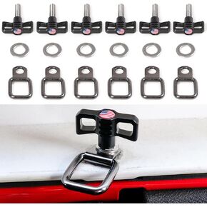 BESTAOO 6Pack Hardtop Quick Removal Bolts Thumb Screws with 6 Tie Down Anchors Compatible with Jeep Wrangler 1997-2024 TJ JK JL Gladiator JT 4XE 2021+ Ford Bronco 2 4 Door Accessories (Flag) in Kuwait