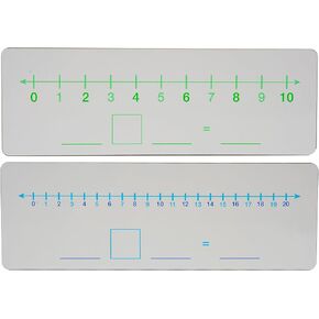 Dry Erase Number Line, Double Sided Whiteboard, 1 Pack 4x12, Side 1 1-10 Side 2 1-20 with Blank Math Sentence
