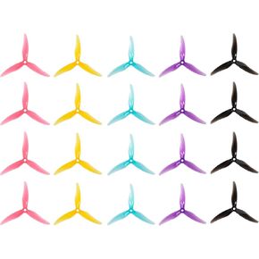 20pcs Fpv Drone Props Propeller: Gemfan Hurricane 51477 Tri-Blade 5 Inch Props for 4S 6S FPV Freestyle Racing, 10xCW 10xCCW