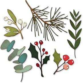 Sizzix Thinlits Die Set 6PK Festive Gatherings by Tim Holtz | 666333 | Metal, Wafer-Thin Cutting Dies for Scrapbooking, Embossing, Journalling, Silver