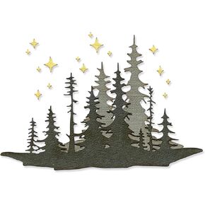 Sizzix Thinlits Die Set 3PK Forest Shadows by Tim Holtz | 666334 | Metal, Wafer-Thin Cutting Dies for Scrapbooking, Embossing, Journalling, Silver