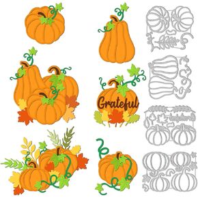 GLOBLELAND Autumn Pumpkin Harvest Cutting Dies for DIY Scrapbooking Metal Fall Pumpkin Die Cuts Embossing Stencils Template for Paper Card Making Decoration Album Craft Decor