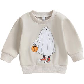 Toddler Baby Boy Girl Halloween Outfit Pumpkin Sweatshirts Long Sleeve Pullover Infant Kids Halloween Costumes
