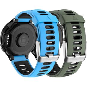 ISABAKE Watch Band Replacement for Garmin Forerunner 735XT/Approach S20 S5 S6 Soft Silicone Strap with Metal Buckle Compatible with 735xt/220/230/235/620/630