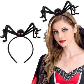 Spider Headband Women Halloween Party Hair Accessories Black Big Hairball Scary Dress Up Masquerade Supplies Headdress