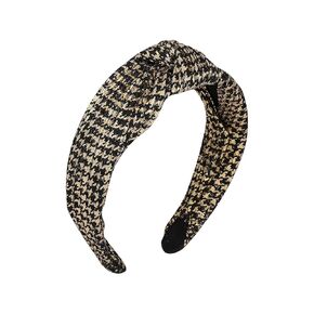 1 5 6 Headbands for Women | Fashion Boho Headbands Top Knotted With Rhinestones Elastic Workout Hairbands | Outdoor and Party Headbands for Women Non Slip. (linen color with rhinestones)