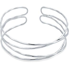 KOLODOGO Gold Silver Hollow Cuff Bracelets for Women Adjustable Wide Open Bangle Bracelets Arm Cuff Fashion Jewelry Gifts