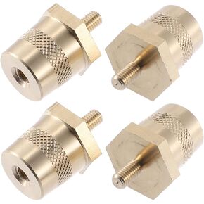 X AUTOHAUX 2 Pair M5 Battery Terminal Connector Brass Tone Post Adapter Stud Extender Screws Nuts