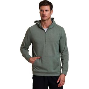 سترة بغطاء رأس للرجال من Avalanche، سترة خفيفة الوزن بسحاب 1/4 للرجال بسحاب جزئي وأكمام طويلة للمشي لمسافات طويلة مع جيب in Kuwait