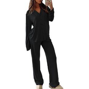 Lounge Sets for Women Pajama Sets 2 Piece Long Sleeve Button Down Soft Pjs Woman loungewear Pajamas set