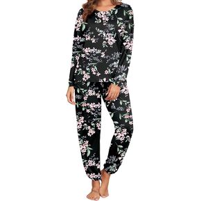 Andeip Womens Pajama Sets Long Sleeve 2 Piece Lounge Set Sleepwear with Pockets