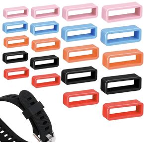 20 Pcs Watch Band Holder, Watch Strap Holder, Silicone Replacement Watch Band Strap Loops, Watch Band Keepers, Watch Strap Retainer Loop Fastener Rings for Smart Sport Watch, 18mm/20mm/22mm/24mm