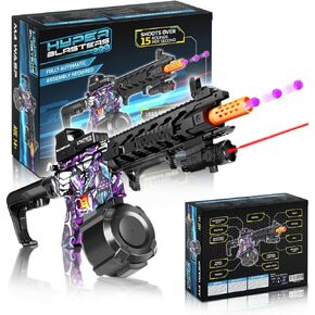 HyperBlasters M4 Wasp Gel Ball Blaster with 1000 Round Capacity Ammo Drum – Splatter Ball Blaster Includes 50,000 Planet Friendly and No- Stain Water Beads- Fun and Exciting Electric Orby Blaster