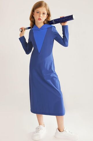 Girls Long Sleeve Maxi Dress Slim Hoodie Long Dress Sweatshirt for Size 7-14 Tween Teen in Fall Winter Spring in Kuwait